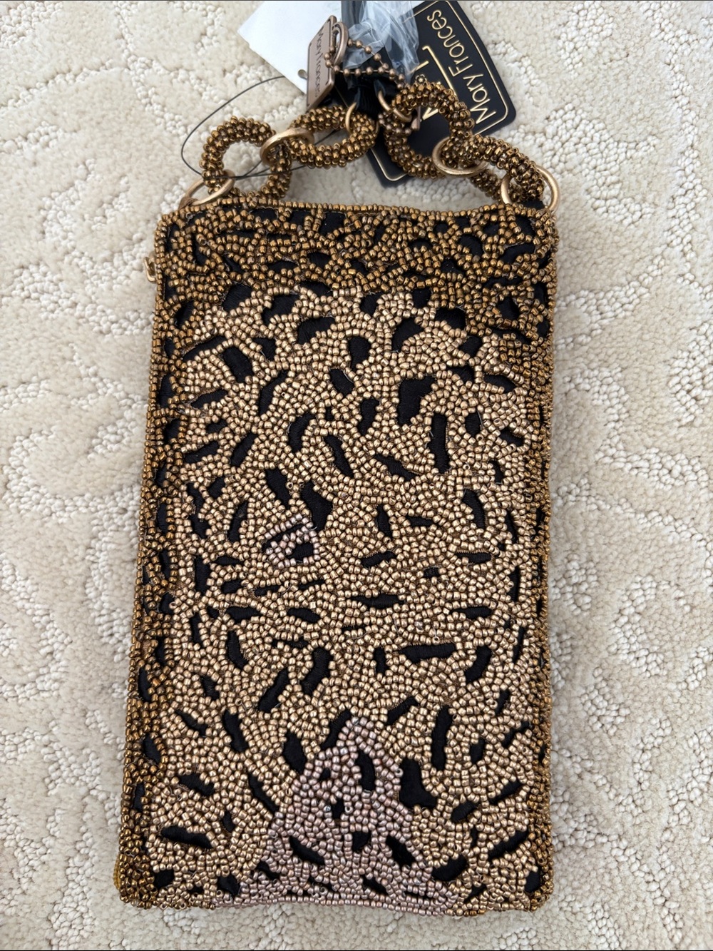 Mary Frances Beaded Leopard Crossbody in Gold and Black - Picture 3 of 4